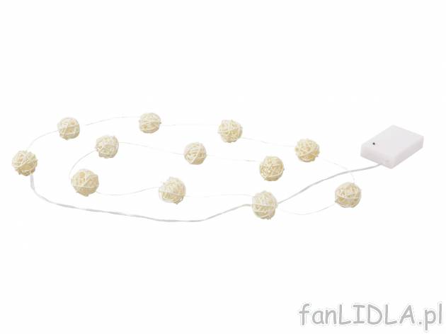 Łancuch świetlny LED , cena 17,99 PLN za 1 opak. 
- zasilanie na baterie (zawarte ...
