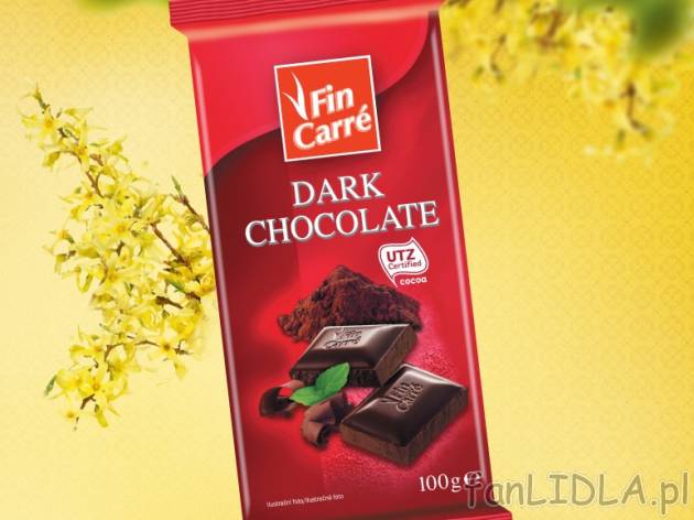 Czekolada deserowa , cena 1,99 PLN za 100 g/1 opak. 
- Czekolada z certyfikatem ...