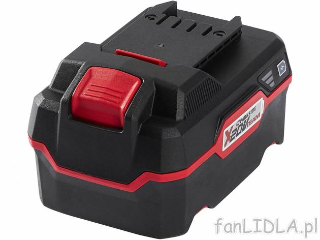 Akumulator litowo-jonowy 20 V, 4 Ah Parkside, X20VTeam, cena 89,00 PLN 
- 3-stopniowy ...