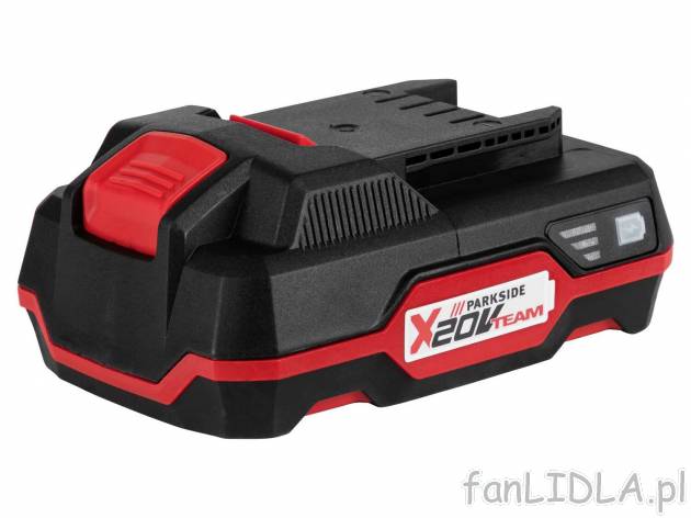 Akumulator litowo-jonowy 20V, 2Ah Parkside, X20VTeam, cena 69,90 PLN 
- 3-stopniowy ...