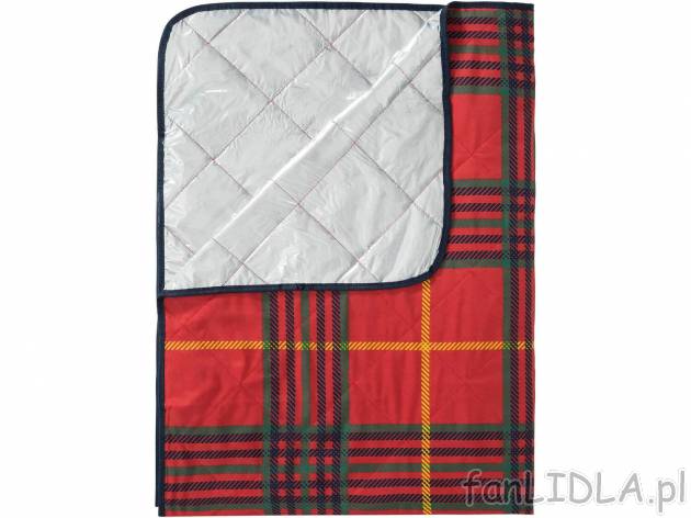Koc piknikowy XXL, 200 x 200 cm Crivit, cena 44,99 PLN 
- z zapięciem na rzep, ...
