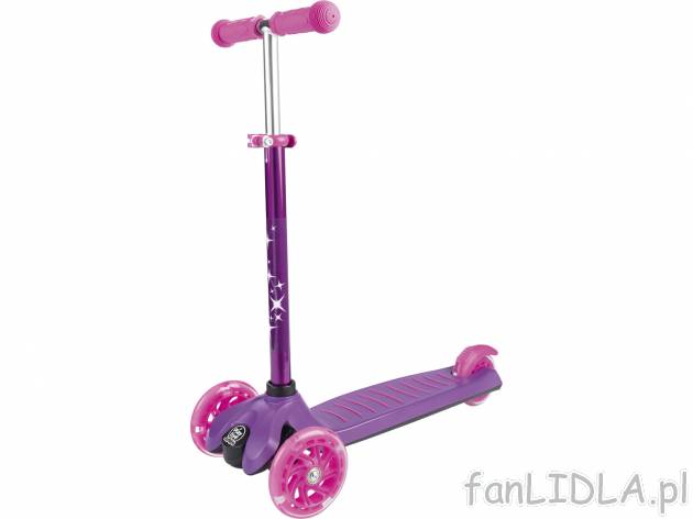 Hulajnoga trójkołowa z diodami LED Playtive Junior, cena 79,90 PLN 
- miękkie ...