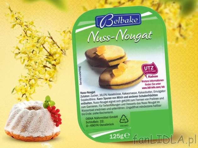 Krem orzechowo-nugatowy , cena 3,99 PLN za 125 g/1 opak., 100 g=3,19 PLN. 
- Krem ...