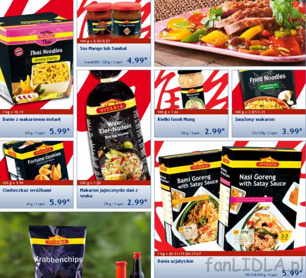 Danie z makaronem, Kiełki fasoli Nung, Smażony makaron, Ciasteczka z wróżbami, ...