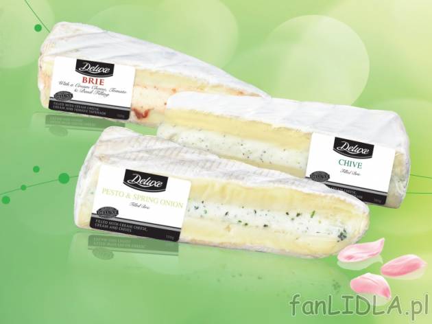 Ser brie z nadzieniem , cena 6,66 PLN za 180 g/1 opak., 100 g=3,70 PLN. 
- Kremowy ...