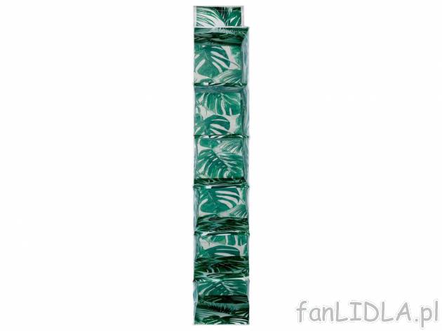 Organizer wiszący Livarno, cena 17,99 PLN 
- 14 x 28 x 82 cm (szer. x gł. x wys.)
Opis ...