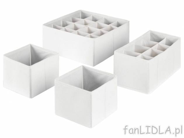 Organizery do szuflady, 4 szt. Livarno, cena 39,99 PLN 
- 2 pojemniki z przegródkami
- ...