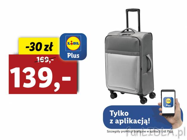 Walizka 62 l Topmove, cena 169,00 PLN 
- ok. 68,5 x 42,5 x 25/29 cm (wys. x szer. ...