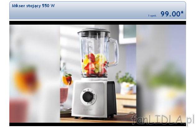 Mikser stojący 550 W cena 99PLN
- do przygotowywania koktajli, kruszenia lodu ...