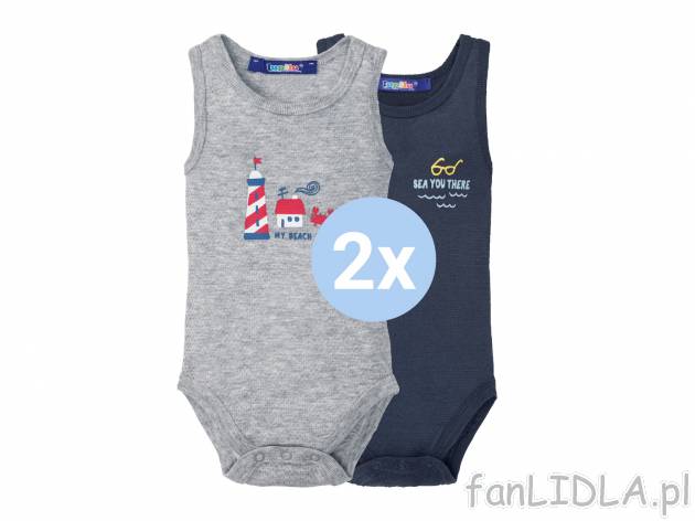 Body na ramiączkach, 2 szt.* Lupilu, cena 7,99 PLN 
*Artykuł dostępny wyłącznie ...