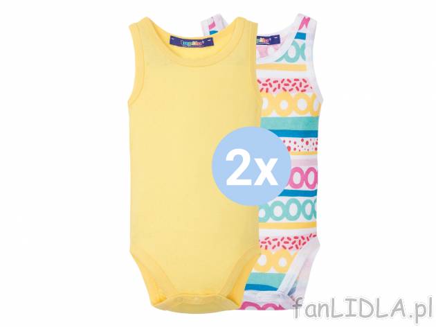 Body na ramiączkach, 2 szt.* Lupilu, cena 7,99 PLN 
*Artykuł dostępny wyłącznie ...