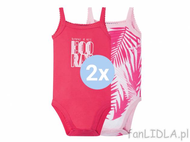 Body na ramiączkach, 2 szt.* Lupilu, cena 7,99 PLN 
*Artykuł dostępny wyłącznie ...