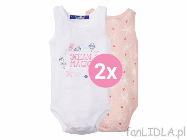 Body na ramiączkach, 2 szt.* Lupilu, cena 7,99 PLN 
*Artykuł dostępny wyłącznie ...