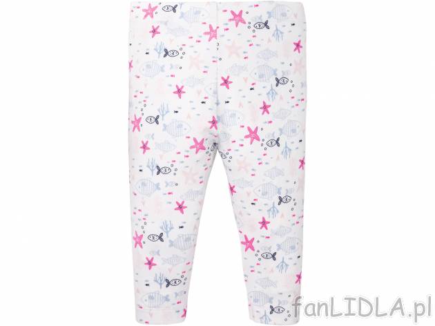 Legginsy dziewczęce, 2 pary* Lupilu, cena 7,99 PLN 
- 95% bawełny, 5% elastanu
- ...