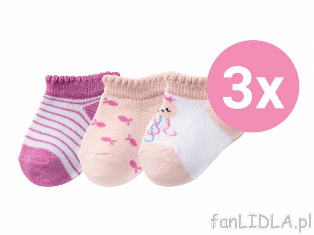 Skarpetki dziecięce, 3 pary* Lupilu, cena 2,49 PLN 
2 zestawy do wyboru 
- rozmiary: ...