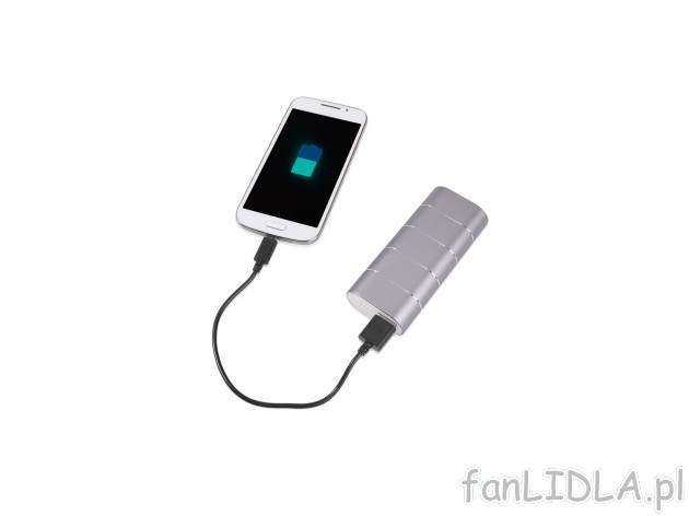 Powerbank 4000 mAh , cena 49,99 PLN 
- napięcie wyjściowe: 5 V/2,4 A
- w zestawie ...