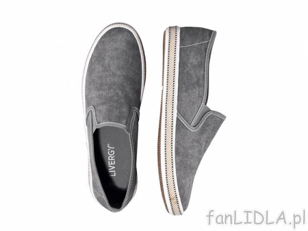Espadryle męskie Livergy, cena 39,99 PLN za 1 para 
- tkanina canvas 
- rozmiary: ...