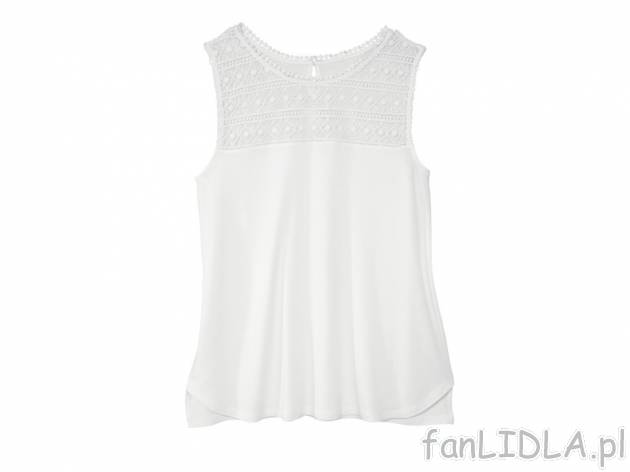 Top z koronką Esmara, cena 19,99 PLN za 1 szt. 
- 3 wzory 
- rozmiary: XS - L (nie ...