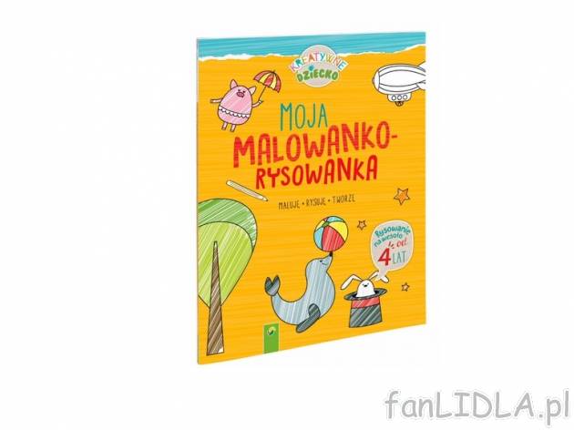Malowanka , cena 11,99 PLN za 1 szt. 
- 4 wzory 
- malowanie, rysowanie na wesoło ...