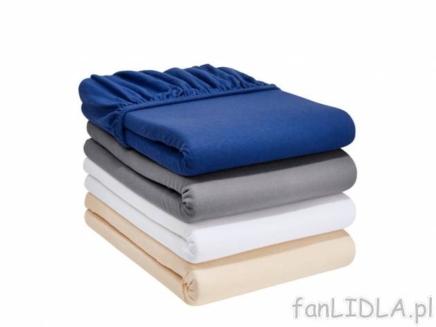 Prześcieradło z jerseyu z gumką 140-160 x 200 x 25 cm Meradiso, cena 29,99 PLN ...