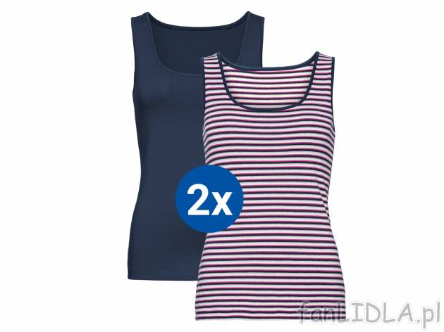 Topy damskie z bawełny, 2 szt.* Esmara, cena 14,99 PLN 
*Artykuł dostępny wyłącznie ...