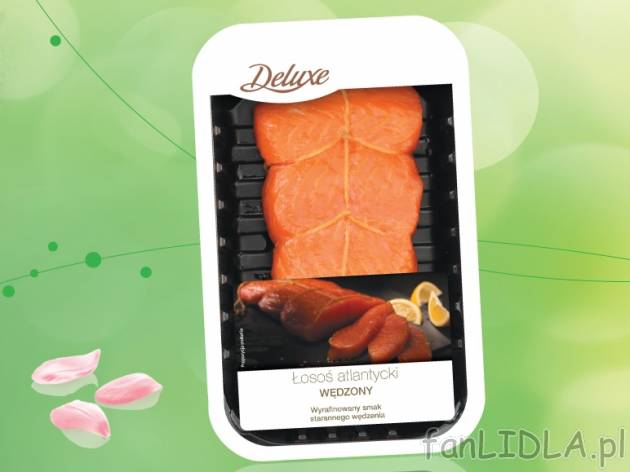 Polędwica z łososia wędzona , cena 7,99 PLN za 100 g 
- Pięknie podany łosoś ...