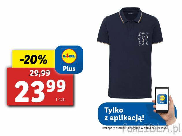 Koszulka męska polo Livergy, cena 29,99 PLN 
- 100% bawełny
- rozmiary: M-XL
- ...