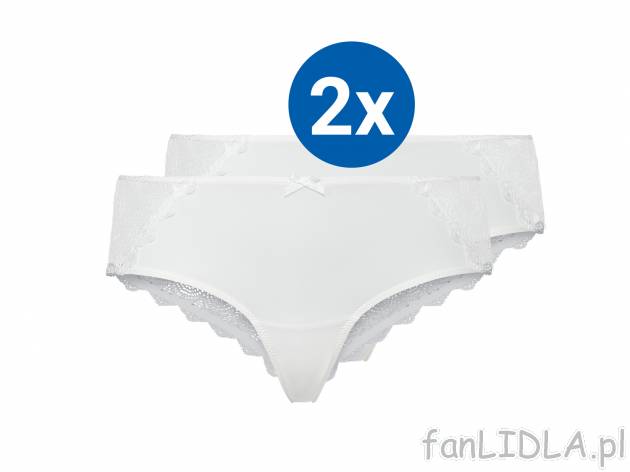 Hipstery damskie z koronką, 2 pary* Esmara Lingerie, cena 9,99 PLN 
*Artykuł dostępny ...