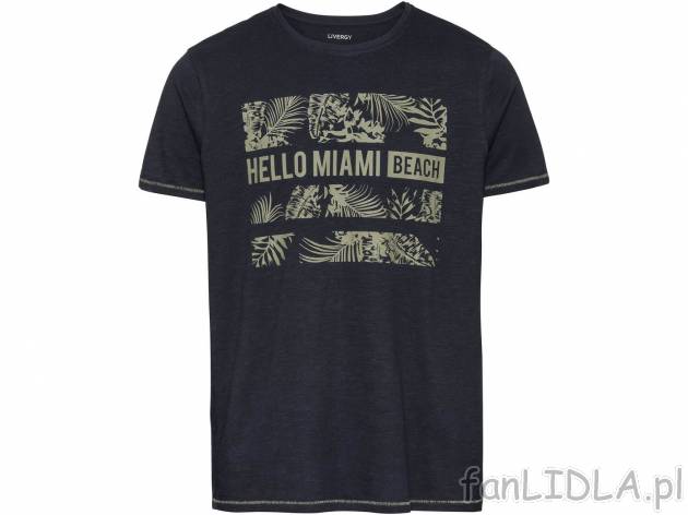 T-shirt męski Livergy, cena 19,99 PLN 
- rozmiary: M-XL
- wysoka zawartość ...