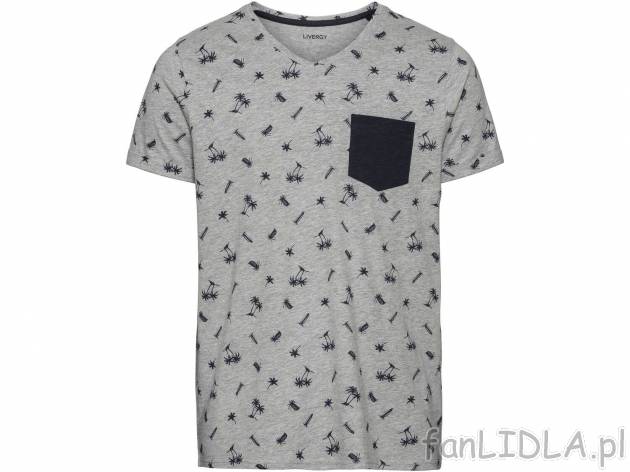 T-shirt męski Livergy, cena 19,99 PLN 
- rozmiary: M-XL
- wysoka zawartość ...