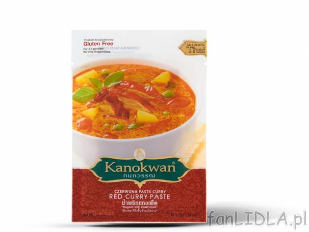 Kanokwan Pasta , cena 3,00 PLN za 30/50 g/1 opak., 100 g=11,63/6,98 PLN. 
Oferta ...
