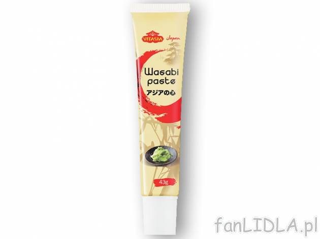 Wasabi , cena 3,00 PLN za 43 g/1 opak., 100 g=9,28 PLN. 
Oferta ważna od 24.07 ...