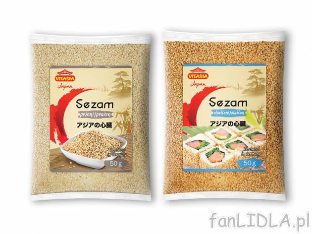 Sezam , cena 1,00 PLN za 50 g/1 opak., 100 g=3,98 PLN. 
Oferta ważna od 24.07 ...