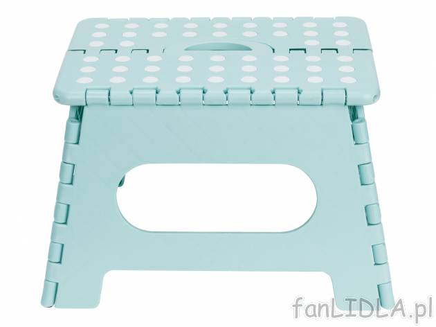 Taboret składany Livarno, cena 32,99 PLN 
2 wzory 
- maks. 150 kg
- rozłożony: ...