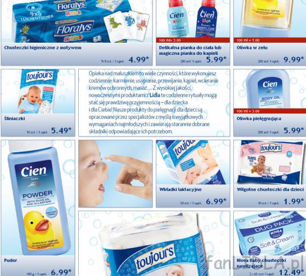 Floralys, Cien, Toujours: chusteczki chigieniczne, pianka do ciała, oliwka w żelu, ...
