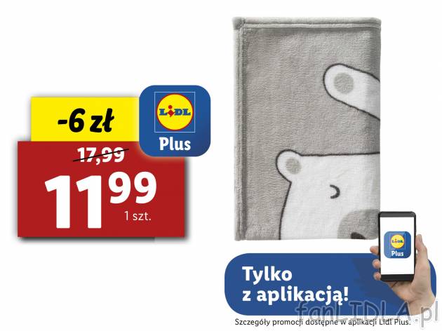 Kocyk dziecięcy Meradiso, cena 17,99 PLN  
-  ok. 75 x 100 cm
Opis

- oeko
- mikrow