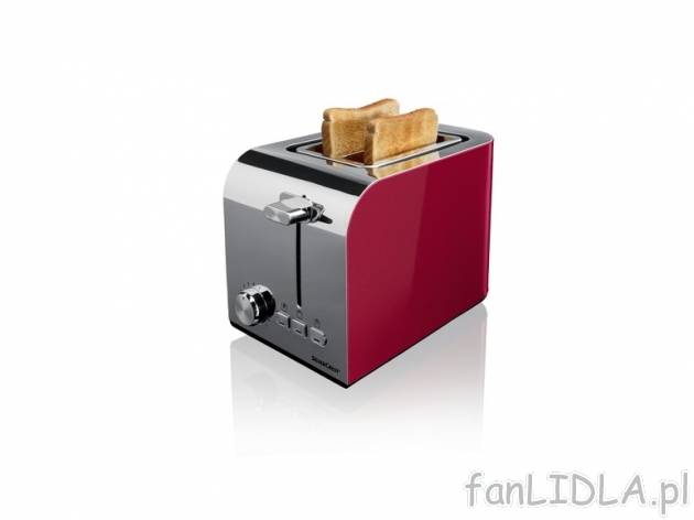 Toster 850 W , cena 89,90 PLN za 1 szt. 
- z wypolerowanym frontem ze stali szlachetnej ...