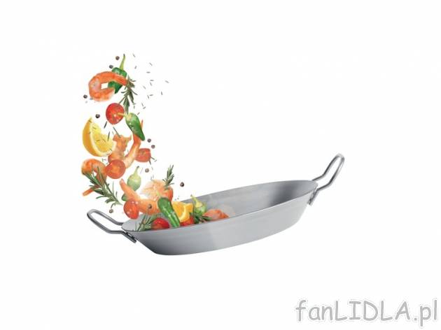 Żelazna patelnia z rączkami Ø 28 cm Ernesto, cena 34,99 PLN za 1 szt. 
- przeznaczona ...