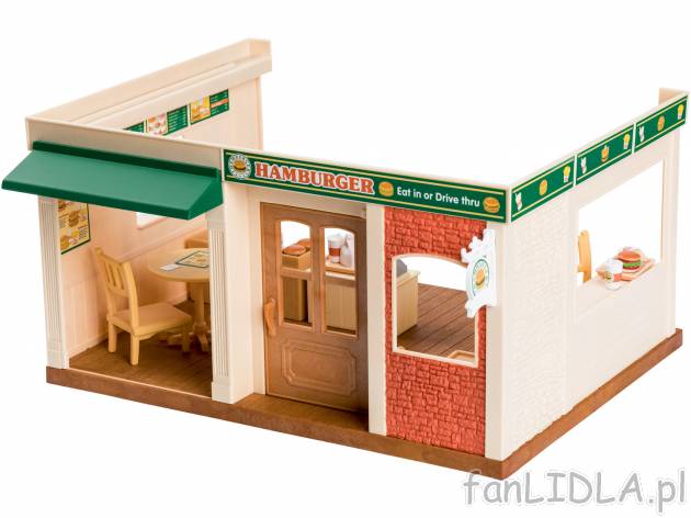 Restauracja z hamburgerami , cena 59,00 PLN 
- 19 x 32 x 35 cm
- zestaw z mebelkami ...