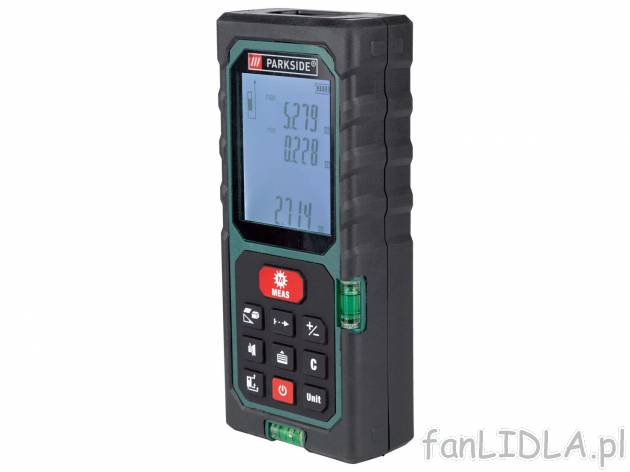 Dalmierz laserowy Parkside, cena 69,00 PLN 
- wyświetlacz LCD z oświetleniem ...