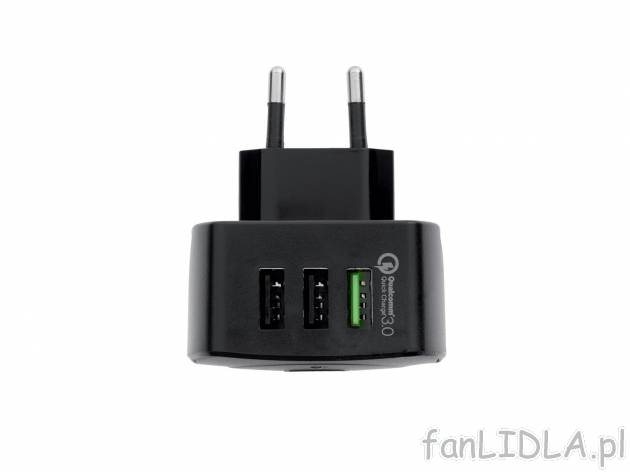 Ładowarska USB Silvercrest Qualcomm Quick Charge 3.0, cena 12,00 PLN 
- do ładowania ...
