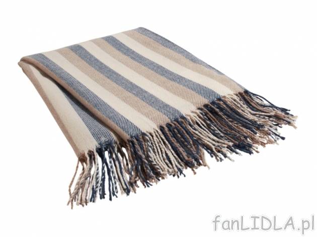 Koc z dzianiny 130 x 180 cm Meradiso, cena 49,99 PLN za 1 szt. 
- 100% poliakryl ...
