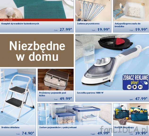 Zasłona prysznicowa, antypoślizgowa mata do brodzika, próżniowy pojemnik pod ...