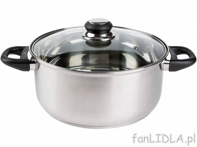 Garnek ze stali szlachetnej z pokrywką Ernesto, cena 34,99 PLN 
- ze szklaną ...