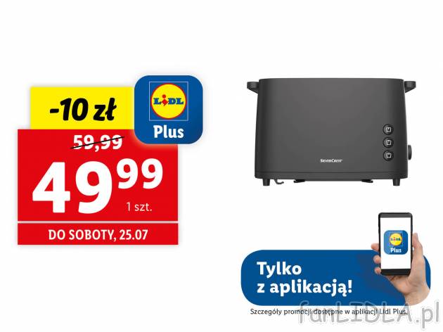 Toster 800 W Silverscrest Kitchen Tools, cena 59,99 PLN 
- z nasadką do opiekania ...