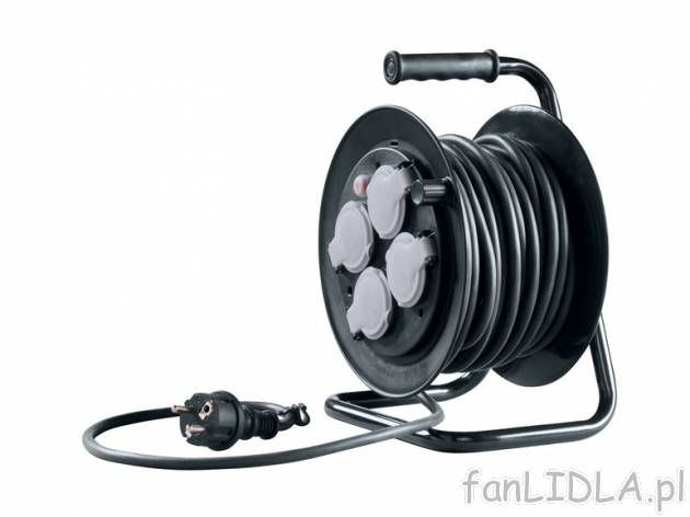 Przedłużacz 10 m Powerfix, cena 49,99 PLN za 1 opak. 
- 4 gniazda wtykowe z samozamykającymi ...