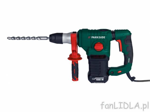 Młotowiertarka 1500 W Parkside, cena 199,00 PLN 
- DO OBRÓBKI BETONU, KAMIENIA, ...