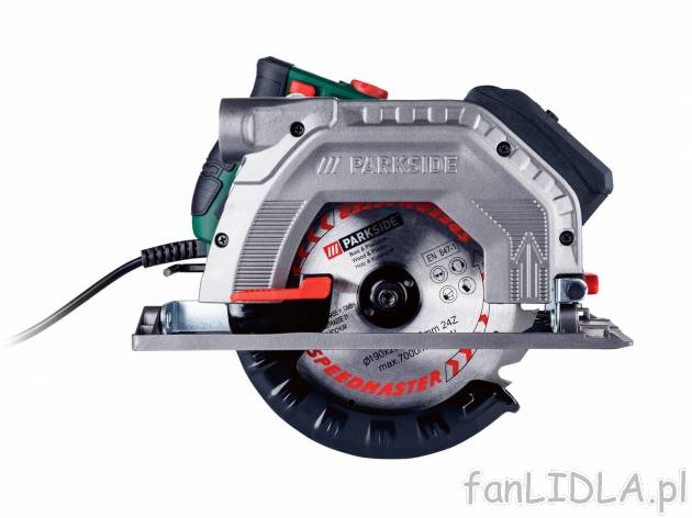 Ręczna piła tarczowa z prowadnicą laserową 1350 W Parkside, cena 169,00 PLN ...