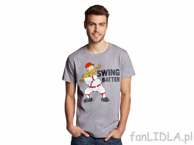 T-shirt męski , cena 24,99 PLN za 1 szt. 
- 3 wzory
- materiał: 90% bawełna, ...