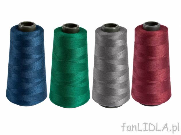 Zestaw 4 nici do szycia na maszynie overlock* Crelando, cena 5,99 PLN 
- przystosowana ...